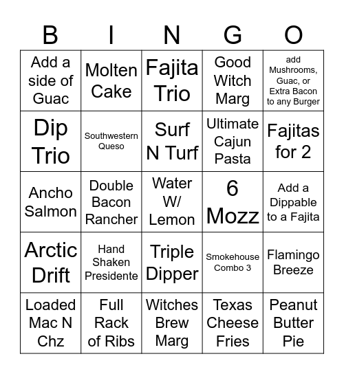 UPSELL BINGO!! Bingo Card