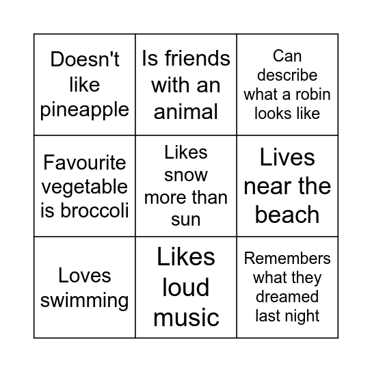 Find someone who... Bingo Card