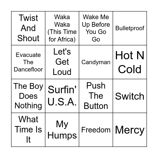 Music 19 Bingo Card
