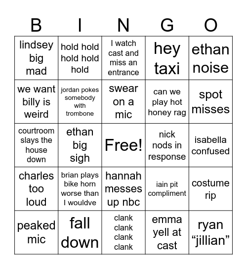 chicago Bingo Card