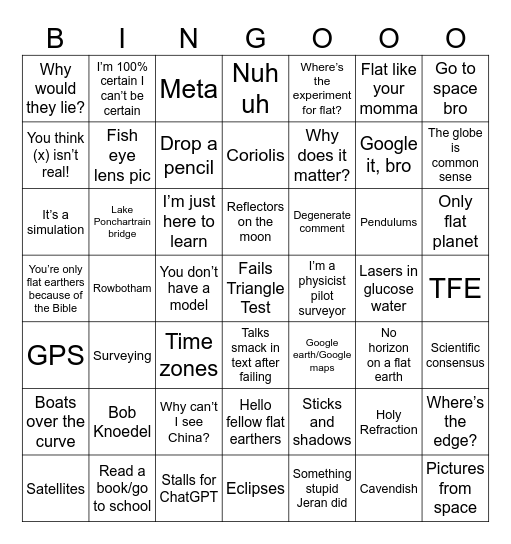 Glober Bingo Card