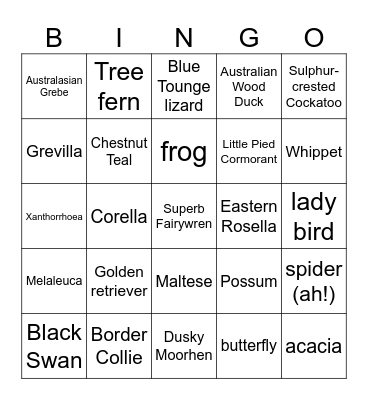 X-Mas Field Trip Bingo Card