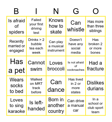 Virtual Icebreaker Bingo Card