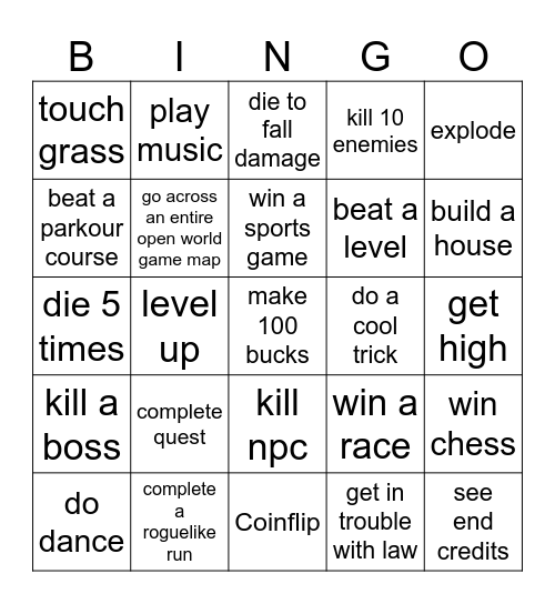 Lockout Bingo Card