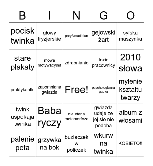 Ostre cięcie bingo Card