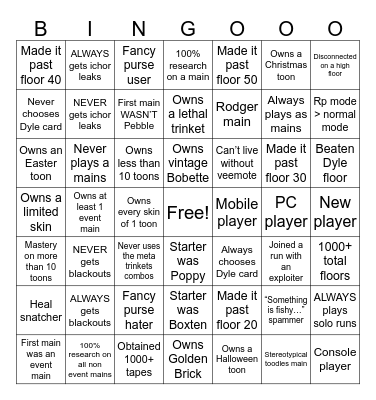 Ok guys ignore this im posting it on scratch Bingo Card