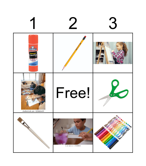SCHOOL SUPPLIES Bingo Card