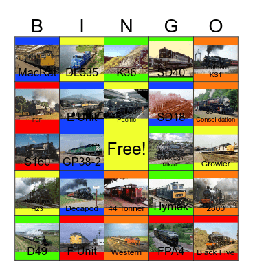 Heritage Railroads that I would like to visit with Carmen before I head to Burger King one day Bingo Card