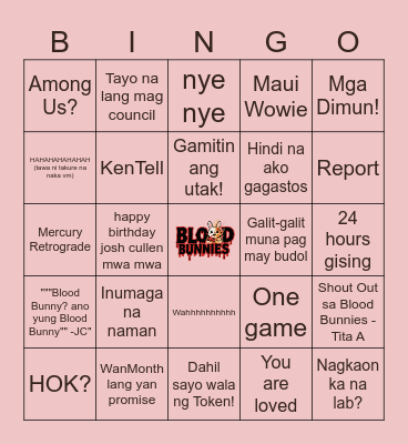 BB Bingo Night Bingo Card