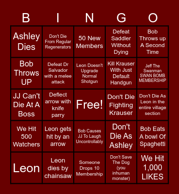 ROE SPAGHETTI FEST #4 Bingo Card