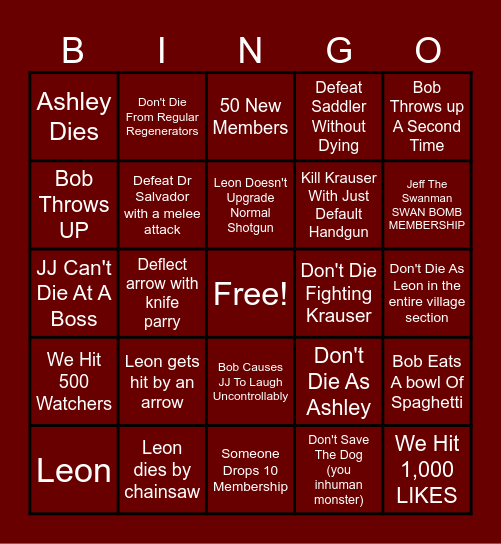 ROE SPAGHETTI FEST #4 Bingo Card