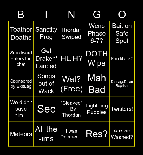 DillyDiddySong Reprise Bingo Card