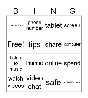 Unit 7 Bingo Card