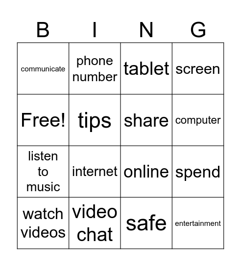 Unit 7 Bingo Card