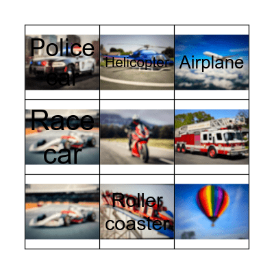 Transportation sounds bingo Card