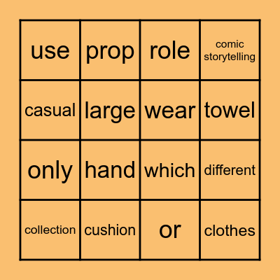 New Words Bingo Card
