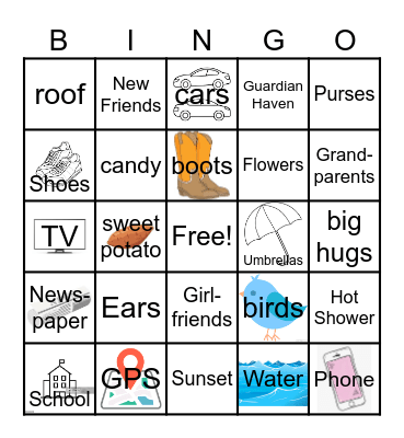 Things to be THANKFUL for Bingo Card