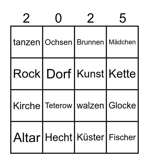 Geschichten aus MV Bingo Card