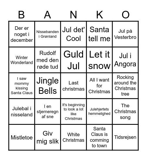 Jule Musik Banko Bingo Card
