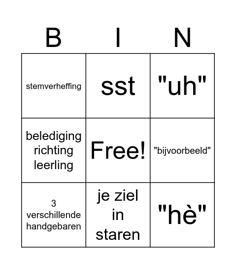 Joossen bingo Card