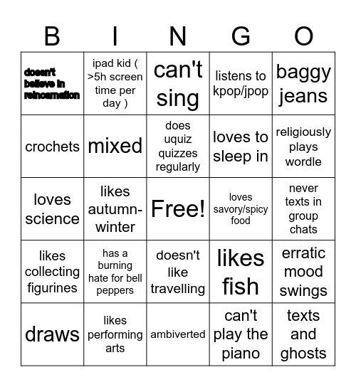 ries bingo Card
