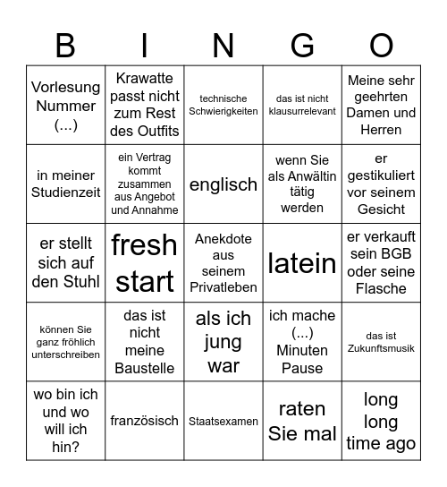 Kannowski Bingo Card