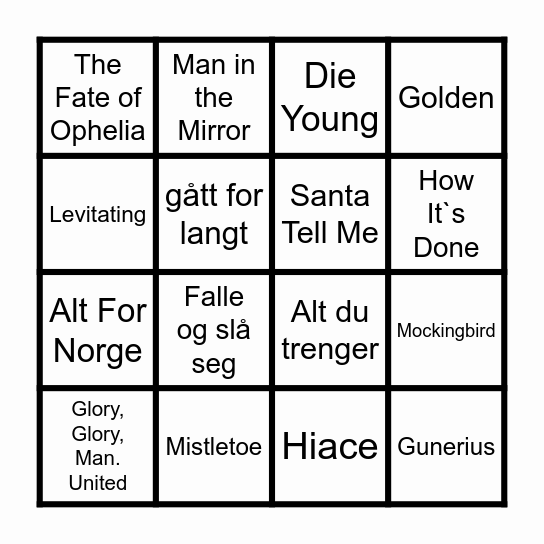 November Fjærebingo B Bingo Card
