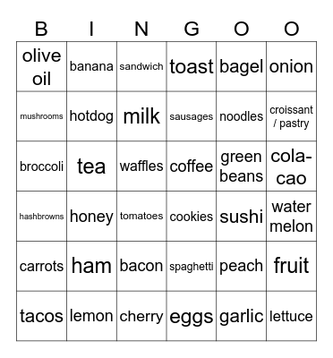 Food! Bingo Card