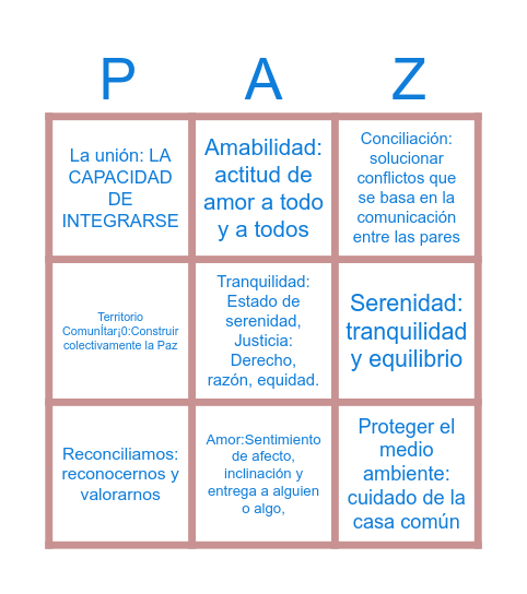 CONTRA LA VILENCIA PSICOLOGICA Bingo Card