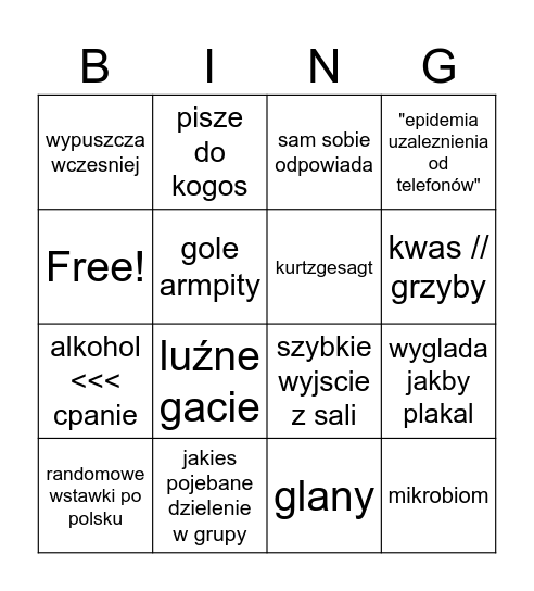 jurand Bingo Card