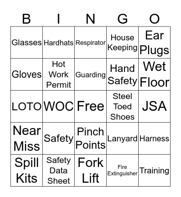 Safety Bingo Card