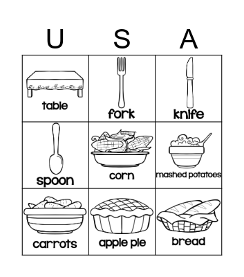 Thanksgiving Bingo Card