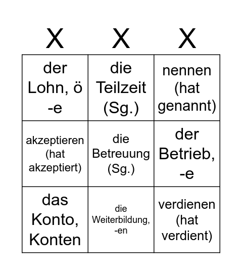 Tik-Tac-Toe Bingo Card