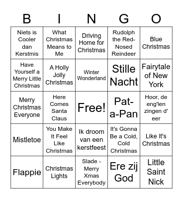 Personeelsvereniging Veltman Kerstbingo Card