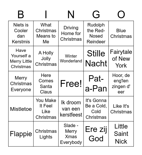 Personeelsvereniging Veltman Kerstbingo Card