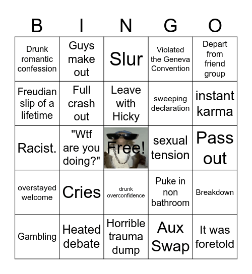 Party drunk bingo Card
