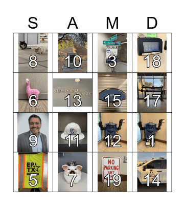 Streets and Maintenance Bingo Card