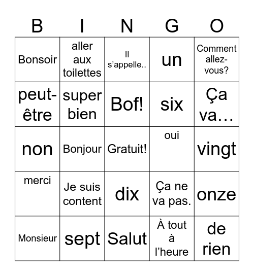 Derek Gracia Bingo Card
