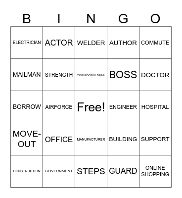 Careers: ASL 3 Bingo Card