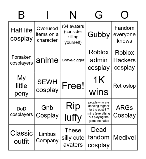 SEWH BINGO Card