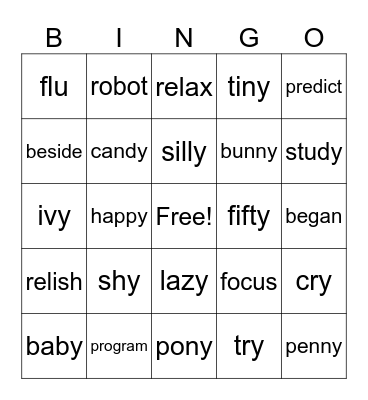 Fundations Level 3 Unit 6.1 Bingo Card