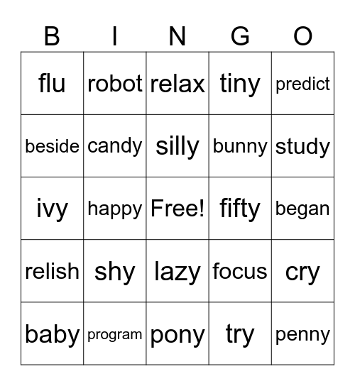 Fundations Level 3 Unit 6.1 Bingo Card