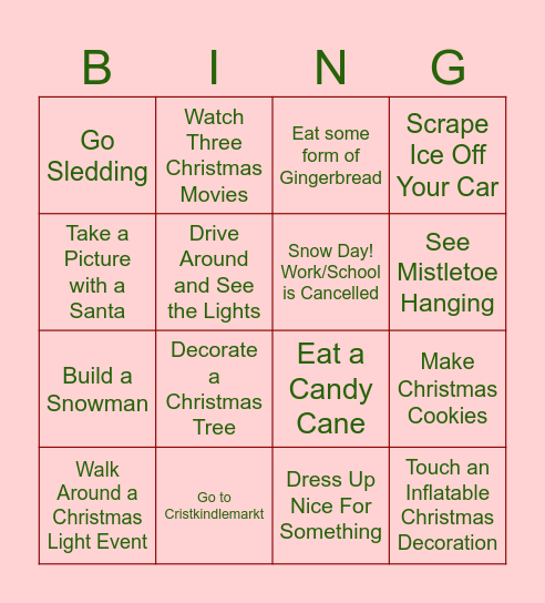 Christmas Bingo! Bingo Card