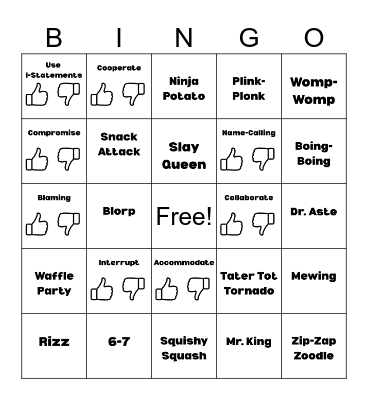 Conflict Resolution Bingo Card