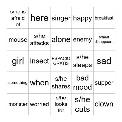 Somos 1 Unidades 9-10 Bingo Card