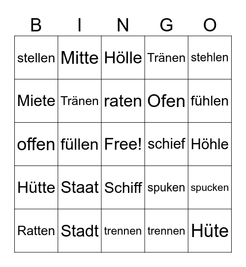 Bingo Card