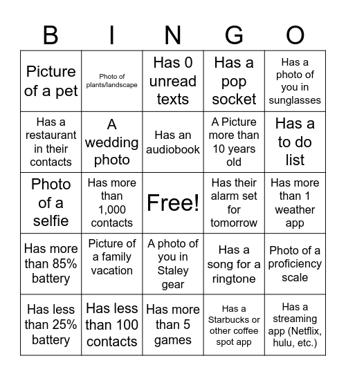 BINGO Card