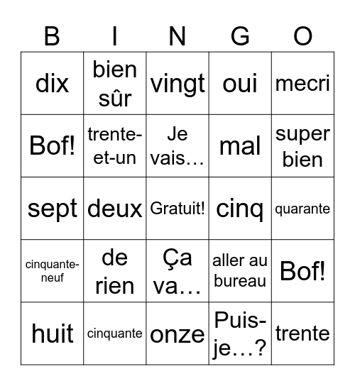 Noel Garcia Bingo Card