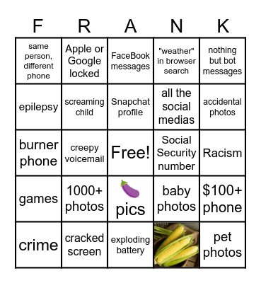 Smokin' Silicon Bingo Card
