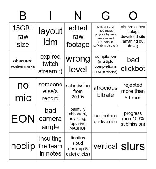 list helper bingo Card